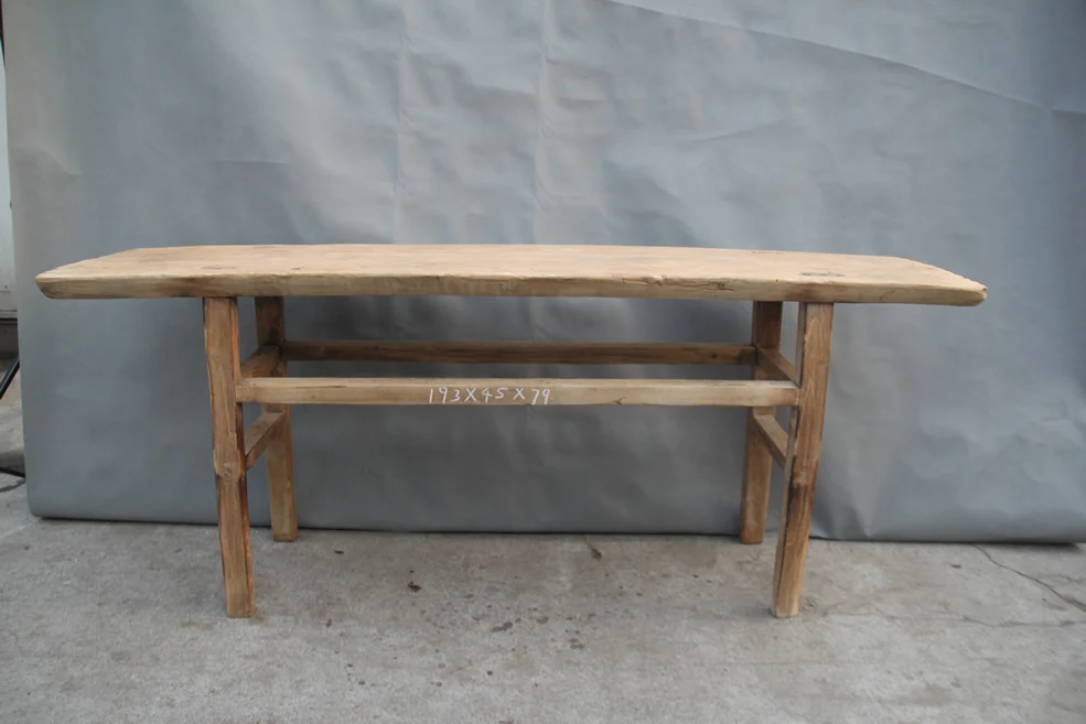 Chinese antique reclaimed elm wood country style natural console table