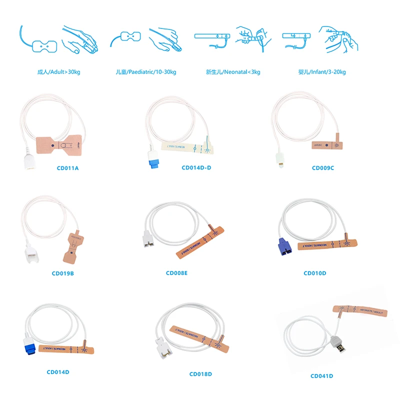 Accurate Hospital Vital Sign Monitor OXITECH MXM Non-woven Adhesive Adult Child  Disposable SpO2 Sensor For Nihon Kohden