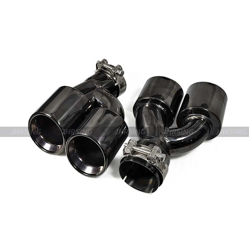 1 pair Exhaust tips fit for BMW5 series G30 year18-22 modified M5 four-outlet stainless steel black chrom muffler pipes