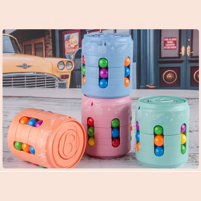 Magic Bean Cans Cube Fingertip Gyro Toys Spinner Rotating Toys