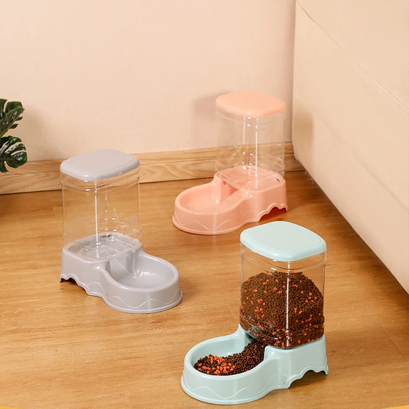 Pet Automatic Feeder Cat Drinking Bowl Large capacity Dog Bowl 3.8L Combination pet Food storage bucket Pet supplies