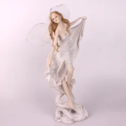 Factory supplier fancy fairy garden accessories outdoor floral decoration polyresin dancing girl fairy figurine sculpture