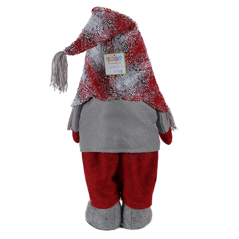 
30 inch Hand Craft Supplies Christmas Plush Dolls Happy Resin Face Navidad Ornament Santa Gnome with Extended Legs 