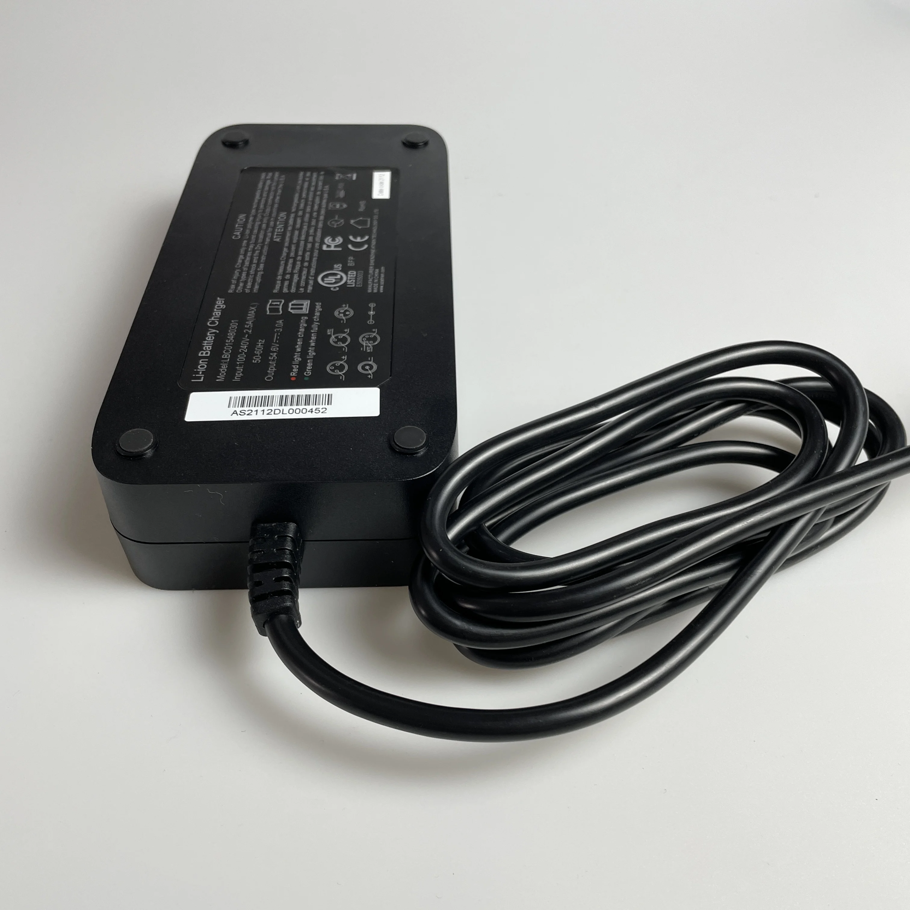 CE/ FCC Certified High Quality  Electronics Bike Accessories 54.6V 3.0A Li-ion Battery Charger For 48V E-bike Electric Bike