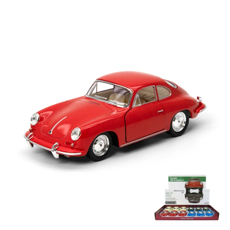 KiNSMART модель игрушечного автомобиля 1:32 Porsche 356 B Carrera 2 Классическая миниатюрная коллекция автомобилей для детей и мальчиков