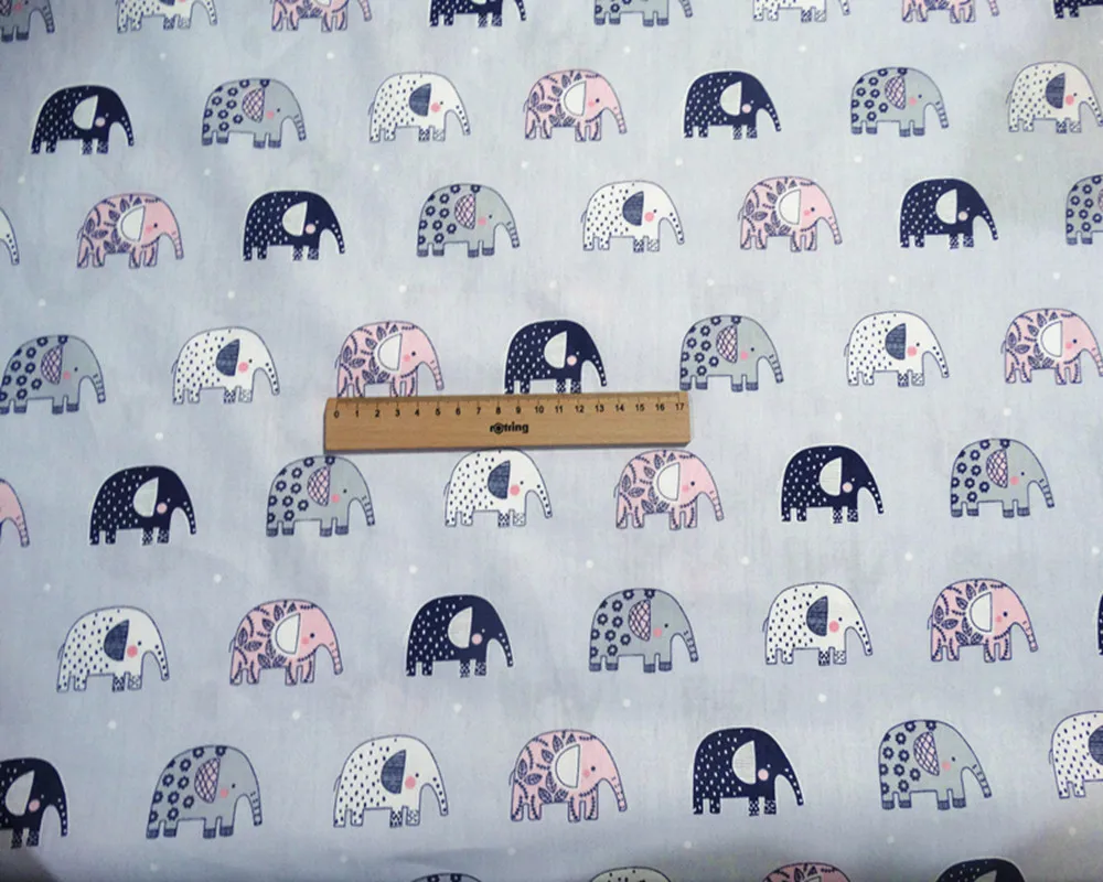 cotton fabric digital printed elephant printed fabrics