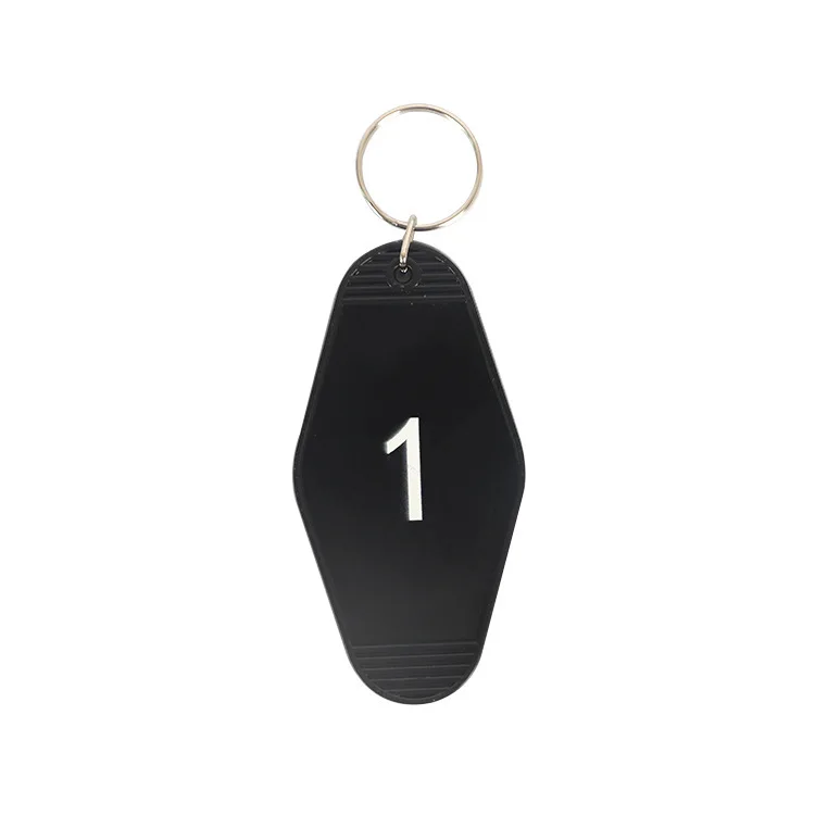 custom logo promotional blank plastic Retro vintage motel hotel room keychain blank hotel tags keychains custom key rings