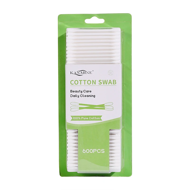 Customized Wholesale Items 600pcs Card Suction Package White Plastic Stick Cotton Bud