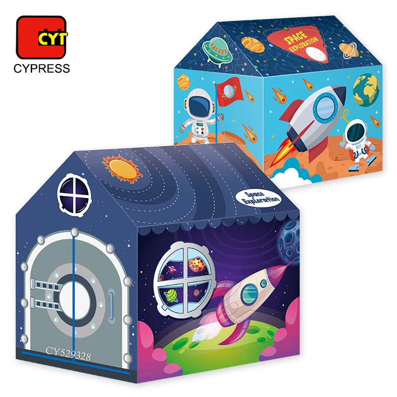 Play Tent Space Ship Rocket Theme Pretend Playhouse Indoor Toys Outdoor Tent Games With 50 Balls for Kids