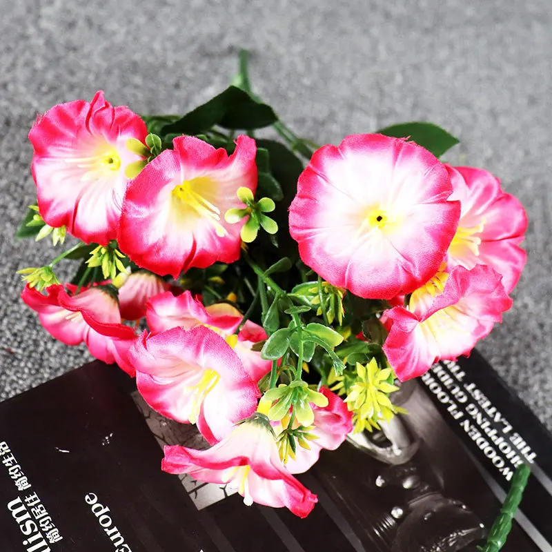 hot sale 10 heads 35cm real touch Artificial Flower Bunch Silk petunia for home commercial indoor decoration
