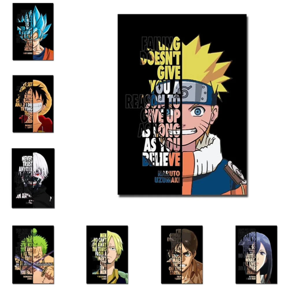 Design Japanese  Naruto Poster Printing Hoome  Door Decorative Art Anime Posters For Wallpapers Stickers Customize