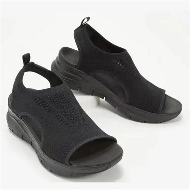 2024 New Arrivals Summer Flat Open Toe Wedges Platform Shoes Sandals For Women And Ladies