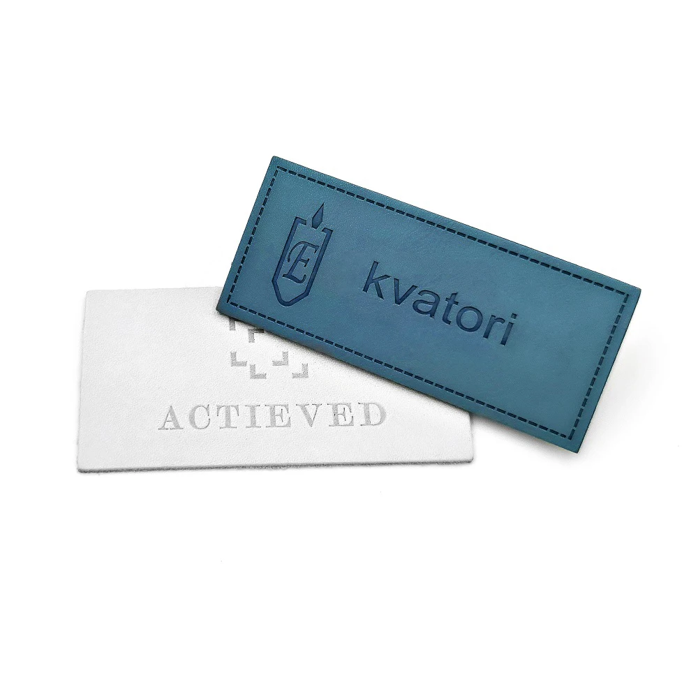 Factory Price Clothing Pattern Embossed Denim jeans Leather Patch Jeans PU Label for jeans