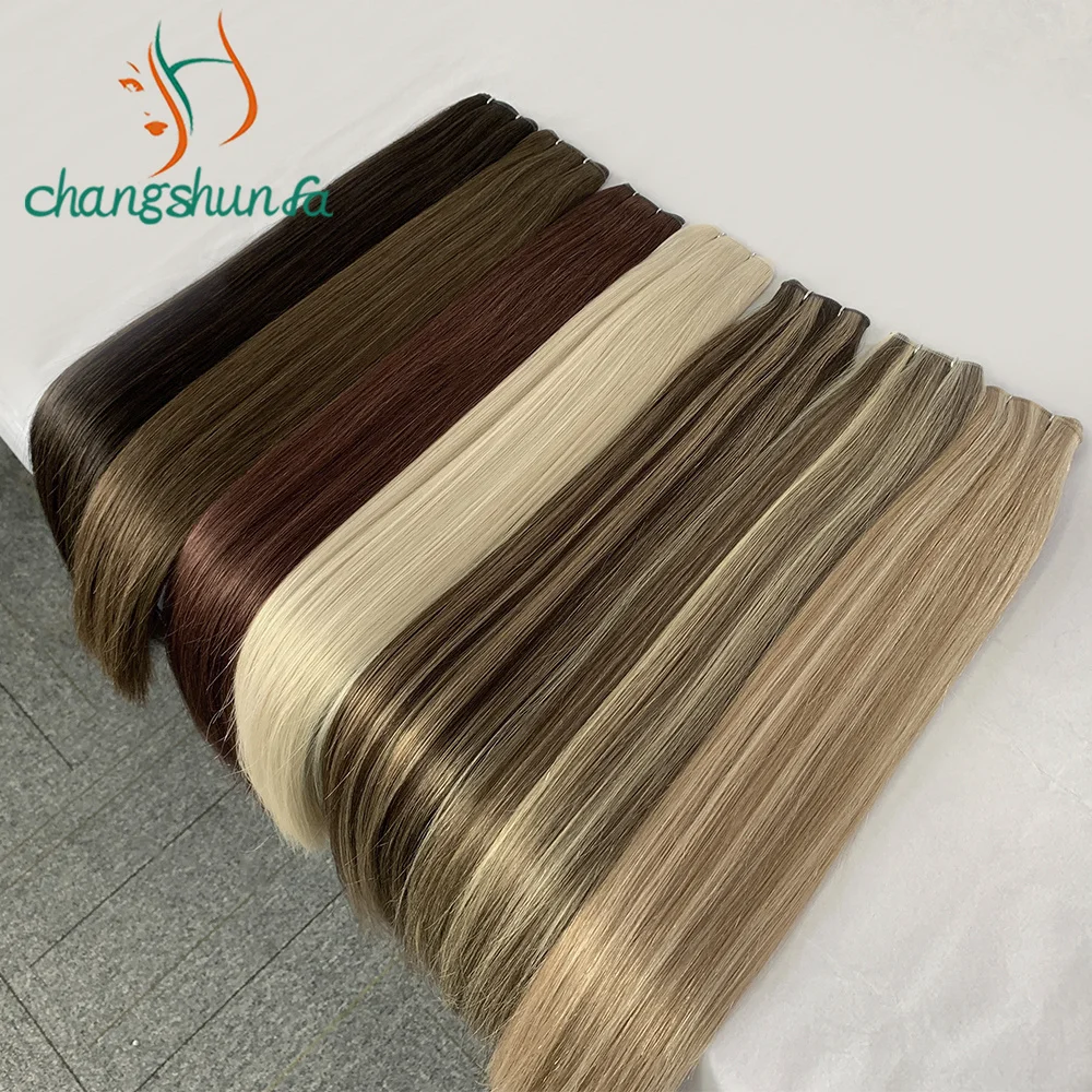 100% Human Hair Seamless Weft Thick Ends Can Be Cut Invisible Genius Weft Hair extension