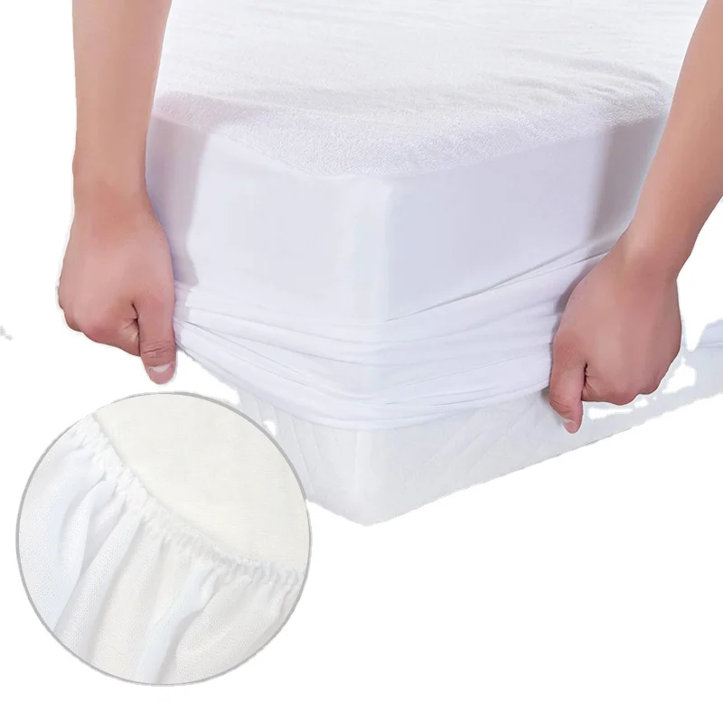 Двойной размер, дышащее махровое полотенце, водонепроницаемый защитный чехол для матраса на молнии