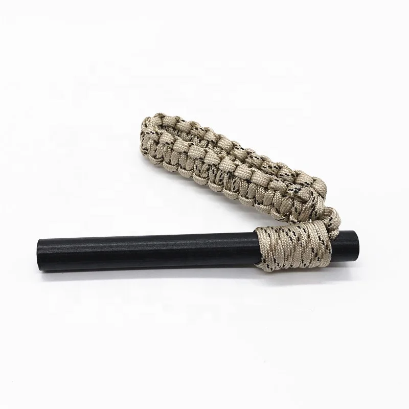 Outdoor survival kit magnesium flint stone rod fire starter with 550 paracord bracelet