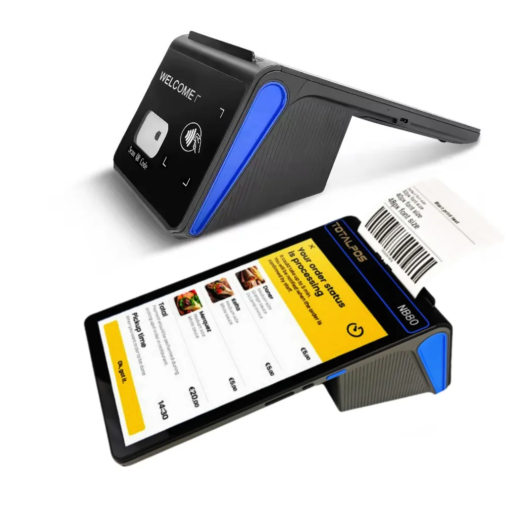 8 дюймов 80 мм Принтер Android 12 мини кассовый аппарат Pos системы NFC супермаркет все в одном терминале Pos-машина Pos-планшет