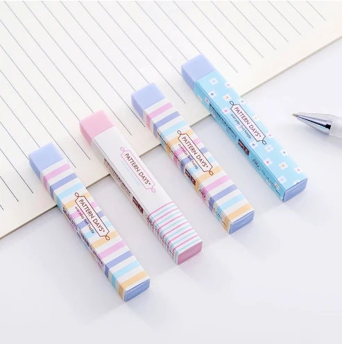High Quality Hot Sale Multiple Candy Colors Funny Less Debris Long Two Headed Super Soft Student Eraser