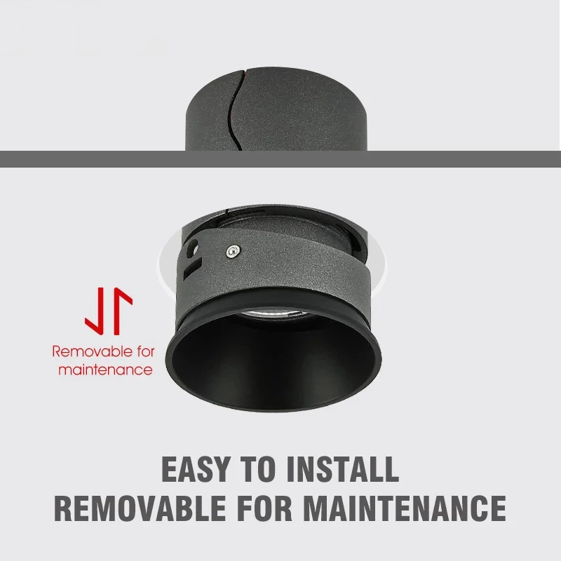 SCON Lighting Recessed Borderless LED Spotlight Indoor Dimming COB Spotlight Commercial Downlight 12W Ceiling Light SC-SDZ 80 93