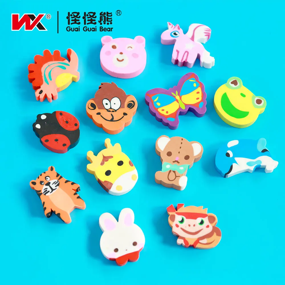 2D cartoon eraser Animal eraser Dolphin Whale Color colored erasear for kids student supplies factory low price promotion