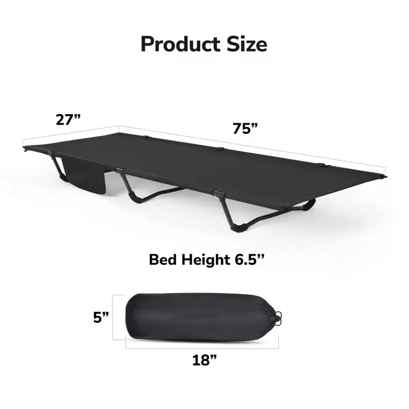Wholesale Aluminum Outdoor Oxford Sleeping Camping Bed Foldable Adjustable Folding Cot Camping Bed