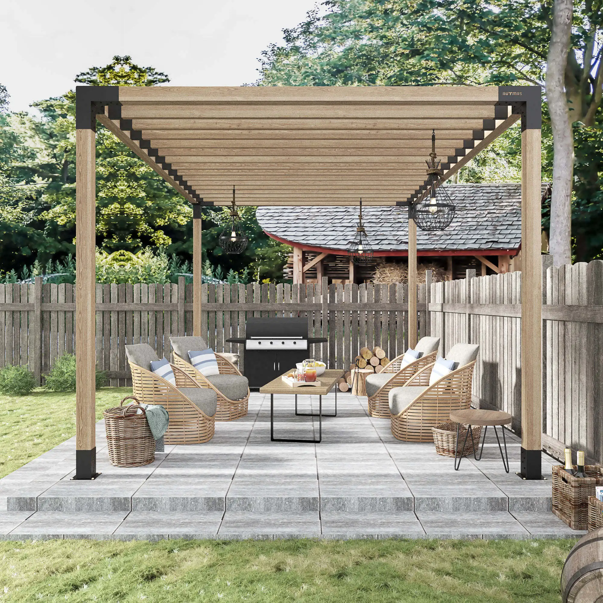 Custom Heavy Duty Metal Wood DIY Pergola Bracket Wooden Pergola Brackets Base Kit Gazebo Hardware Kits