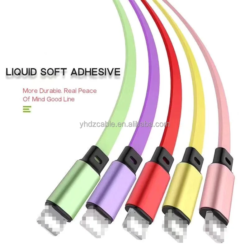 One drag three telescopic data cable three in one charging cable 3A Liquid Silicone  for Huawei type-c for iphone USB cable