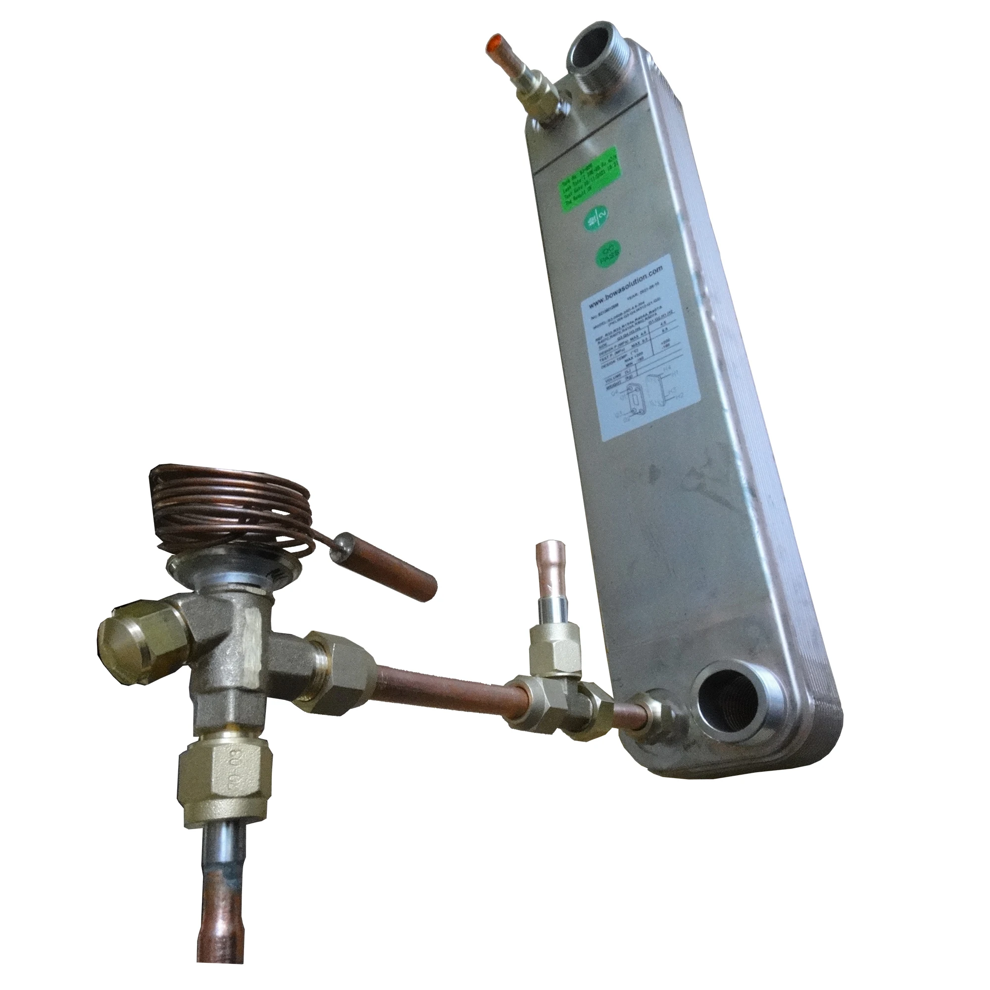 38KW PHE evaporator complete is designed for 10HP, 60Hz scroll compressors (SM/SZ125) in air conditioners and refrigeration