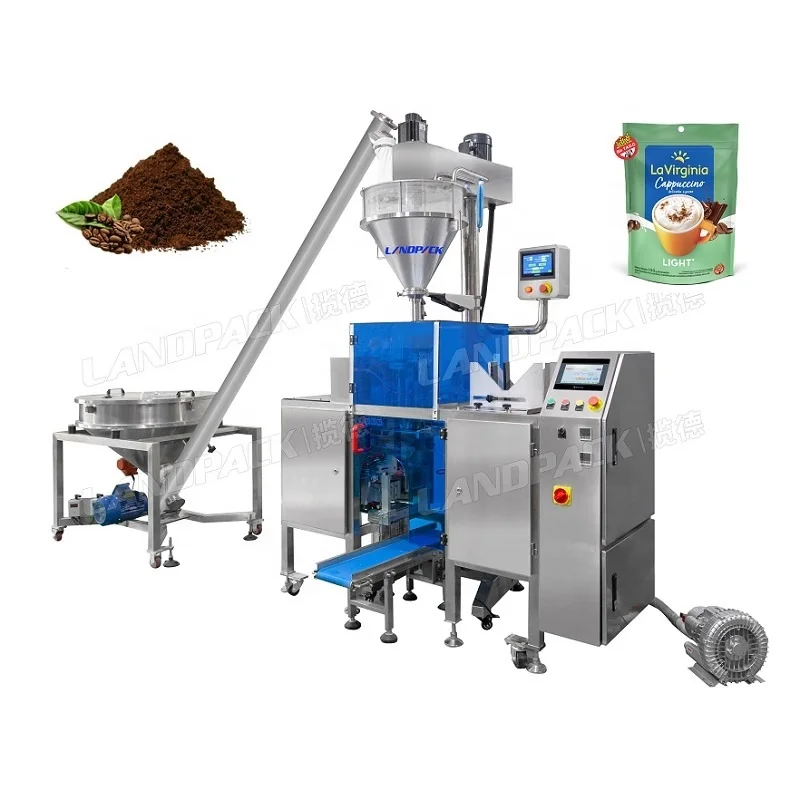 Automatic Coffee Flour Milk Spice Seasoning Powder Stand Up Pouch Bagging Packing Equipment Machine