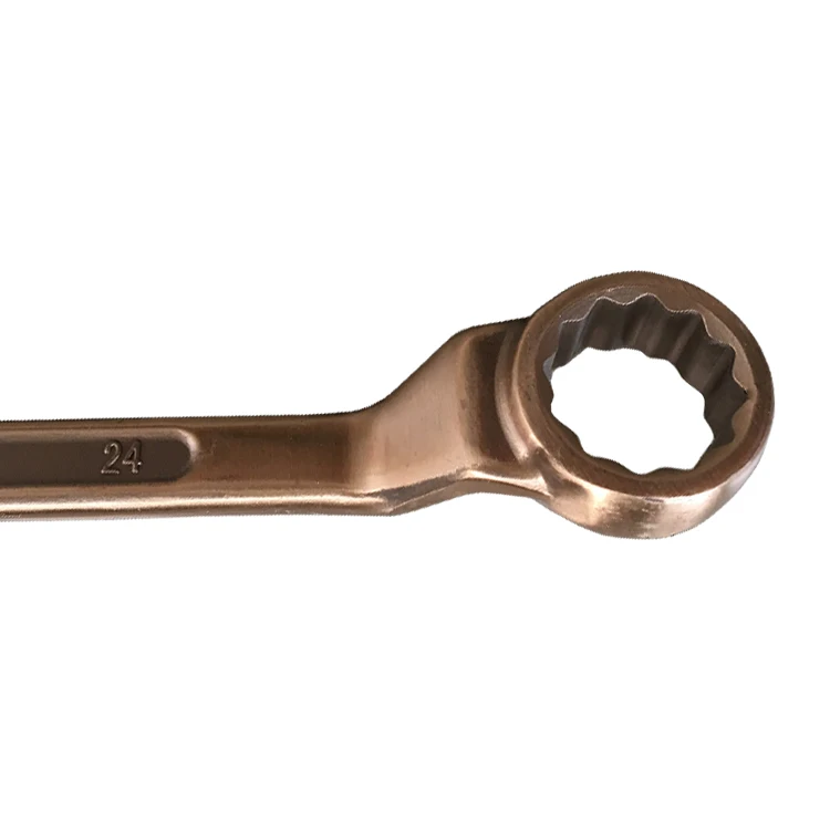 Non sparking Copper Double Ring Wrench 22*24 mm spark free tools manufacturer for power industry