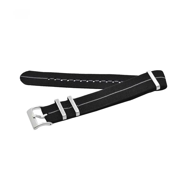 Fashion Multi-color Fabric five black rings 22mm 24mm Nylon Watch Band