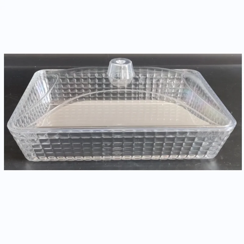 Large Modern Rectangular Food Grade Plastic Container with Lid Customizable for Food Storage