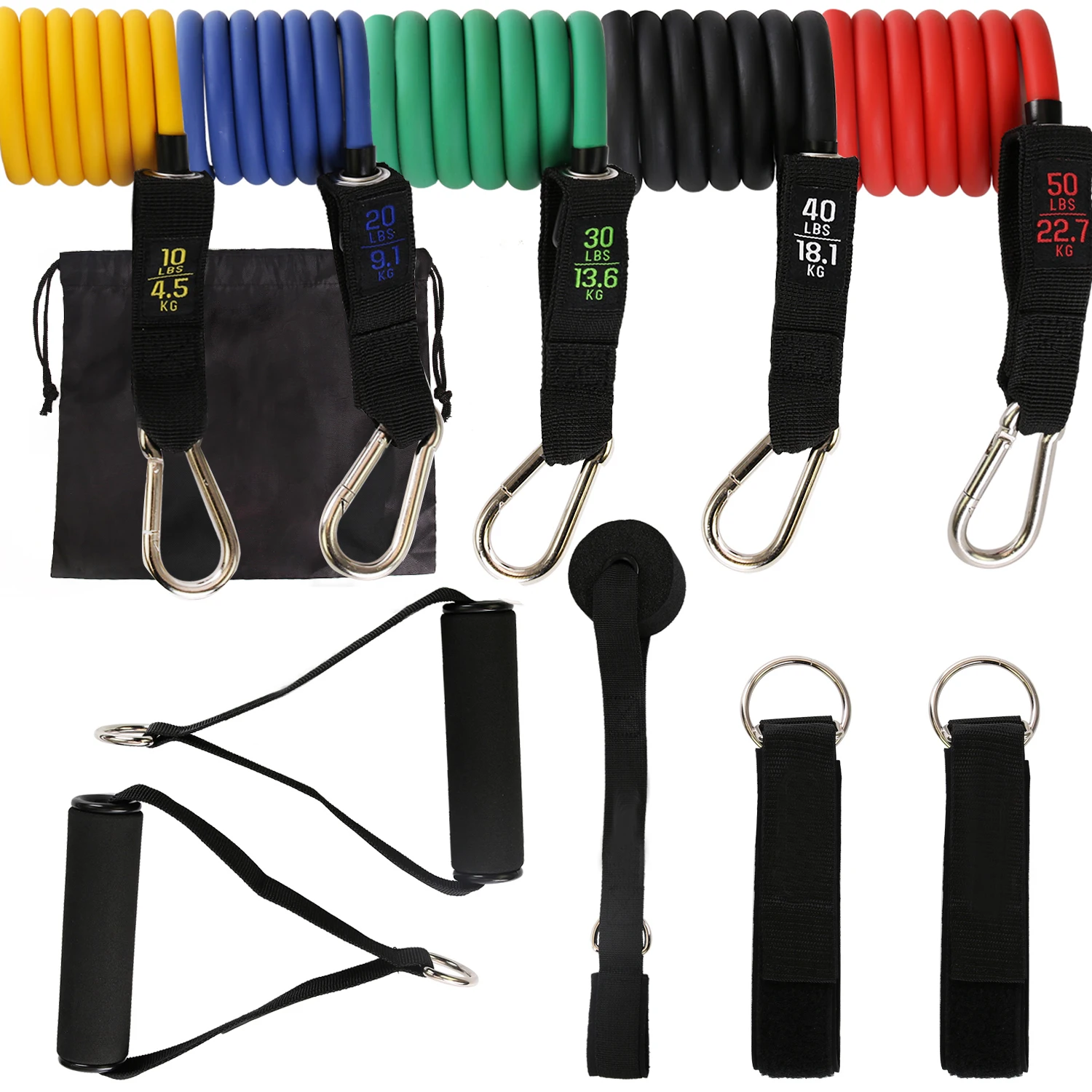 Workout Home Gym Equipment Piece Resistance Bands Set Of 11 china manufacturer