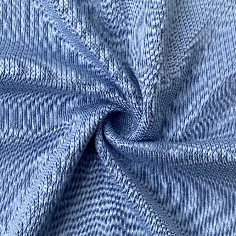Harvest cotton modal knitted 2*2 rib fabric stretch fabric 230 gsm for fitness and sportswear