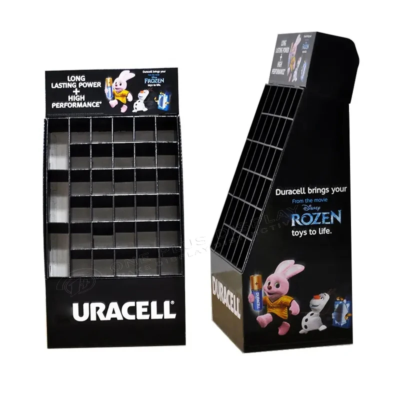 Custom Design battery Cardboard Hooks Single Side paper Display Racks battery display Cardboard battery hooks display