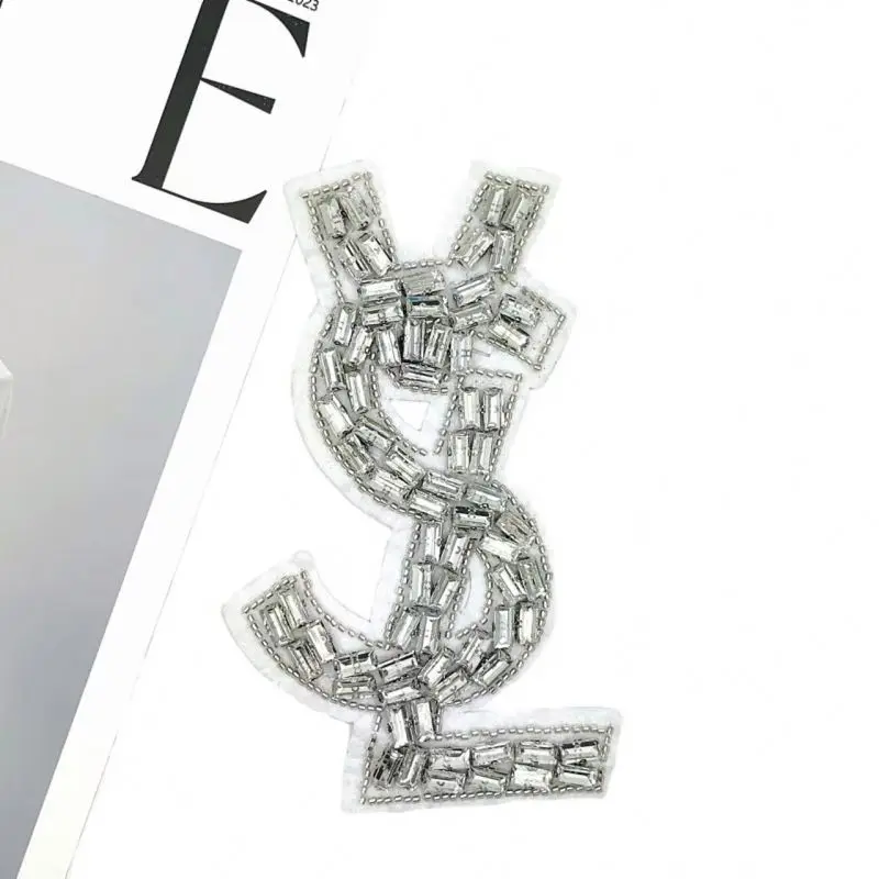 New handmade bead letter large patch Europe the United States hip hop clothing shoes hats decorative diy accessories wholesale