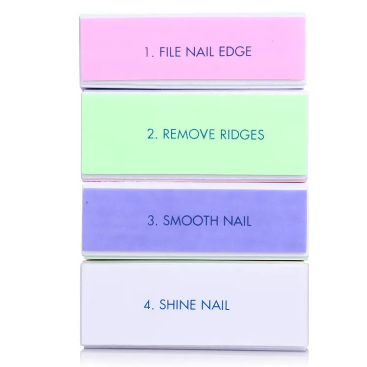 EXW private label 4 боковые акриловые буферные губки для ногтей