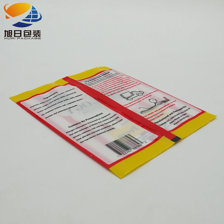 
Custom printed heat seal snack food packaging back sealed popcorn packing pouches snack food bags 