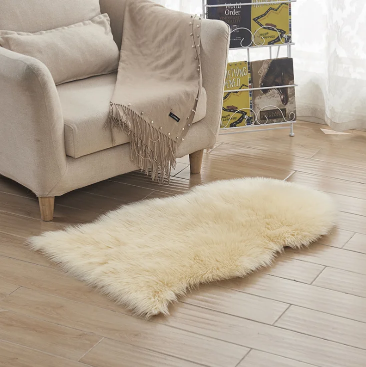 60x90cm Oeko-Texstandard modern artificial sheepskin rug for living room