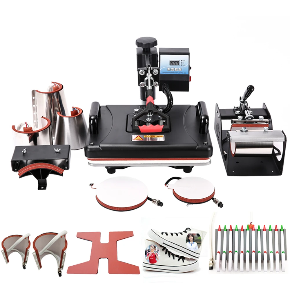 Yiwu Factory 12 в 1 комбинированная сублимационная термопресс-машина для печати кружек/шляп/футболок/обуви/бутылок/ручек