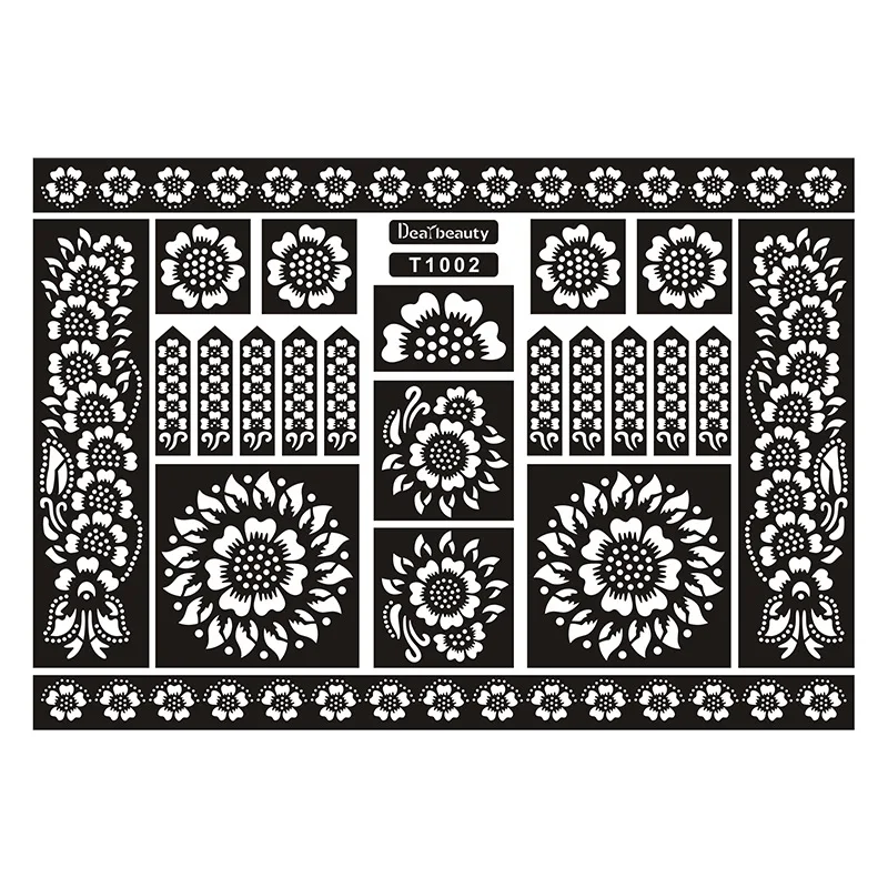 New Henna Hollow Stencils Hand-painted Painted Henna Tattoo Stencil Body Art Black Tattoo Pastable Stickers