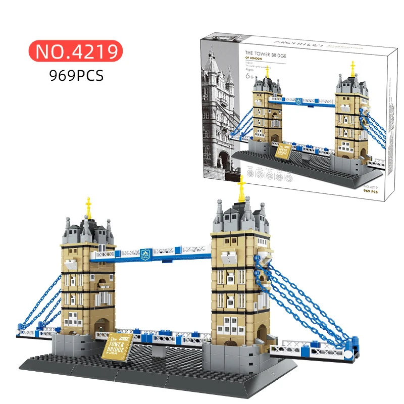4219 Tower Bridge-London England Building Attractions Particles Kids Unisex Assemble Building Block Set Plastic Toy