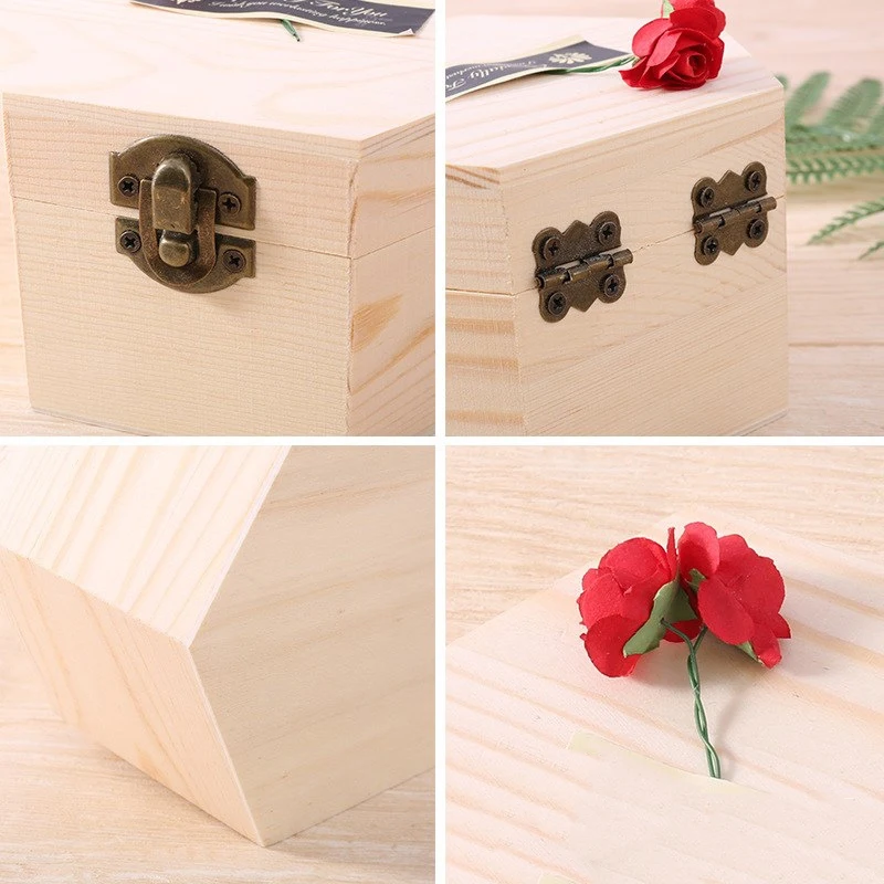 
Storage box wooden flip desktop debris wooden box household jewelry gifts square wooden box customized 
