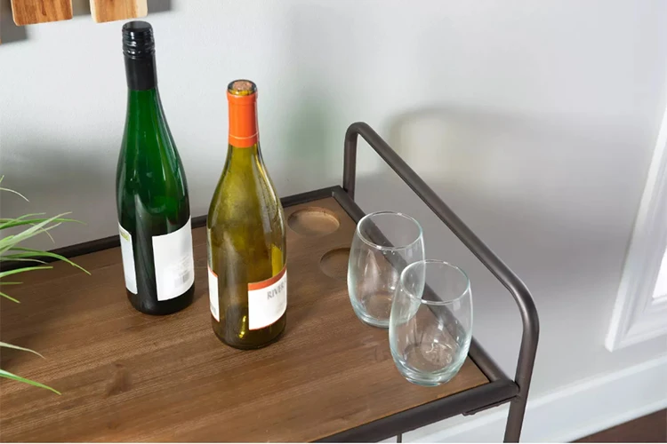 Винтажная тележка для ликера среднего века из латуни с большими колесами