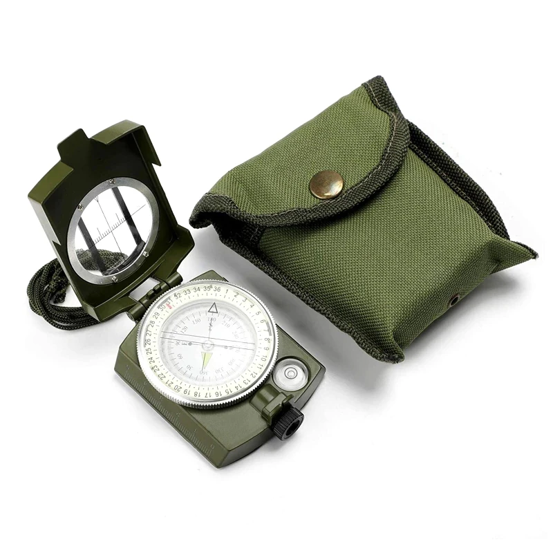 Outdoor vintage mirror geological precision tactical travel plotting survey clinometer compass