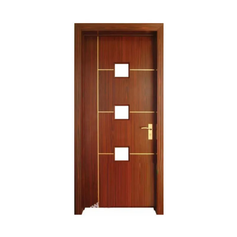 Modern MDF Door Interior Door Flush Series Glass Wood Venneer MDF Door