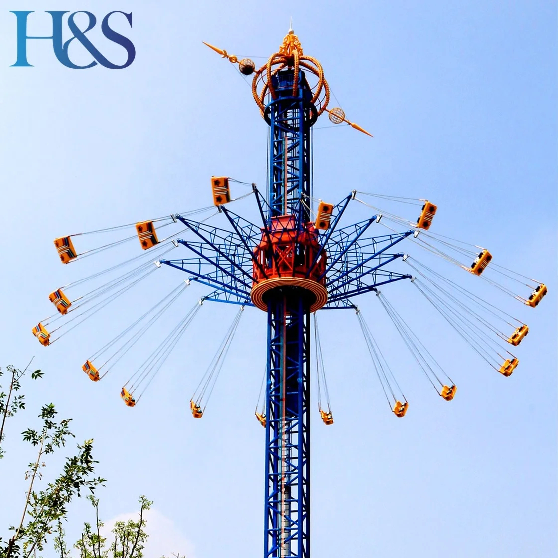 thrilling amusement park star flyer rides