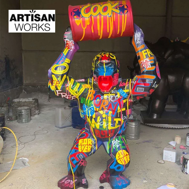 Персонализированная Статуэтка gorilla resin silver