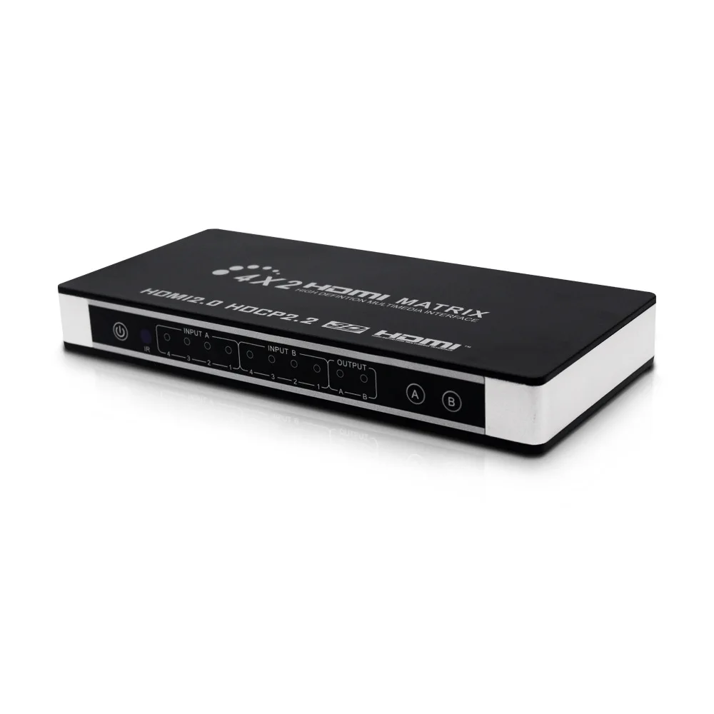 4k x 2k 30 Гц 3D Hdmi переключатель разветвитель 2 входов 4 выхода в Ультра Hd матрица 2x4 с пультом дистанционного управления
