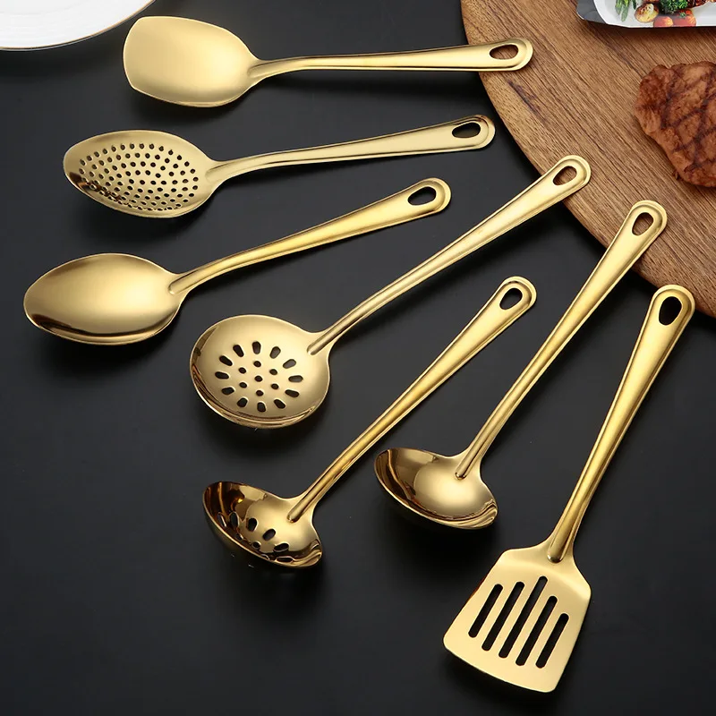 Лидер продаж набор столовых приборов из нержавеющей стали зеркальный Полировочный ковш для супа половник с прорезью и утюжок